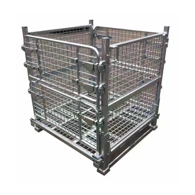 Heavy duty solid steel demountable wire mesh metal stillage cage pallet stillage