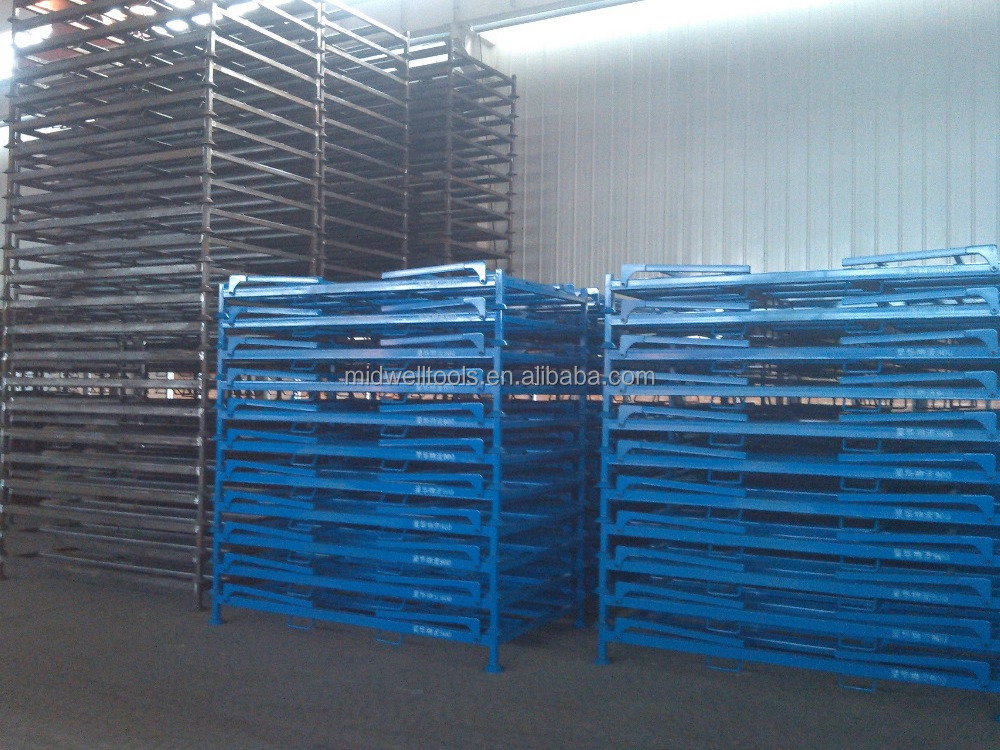 Portable Heavy Duty Wholesale Commercial Portable Folding Metal Stacking Steel Storage Truck Tire Pallet Rack