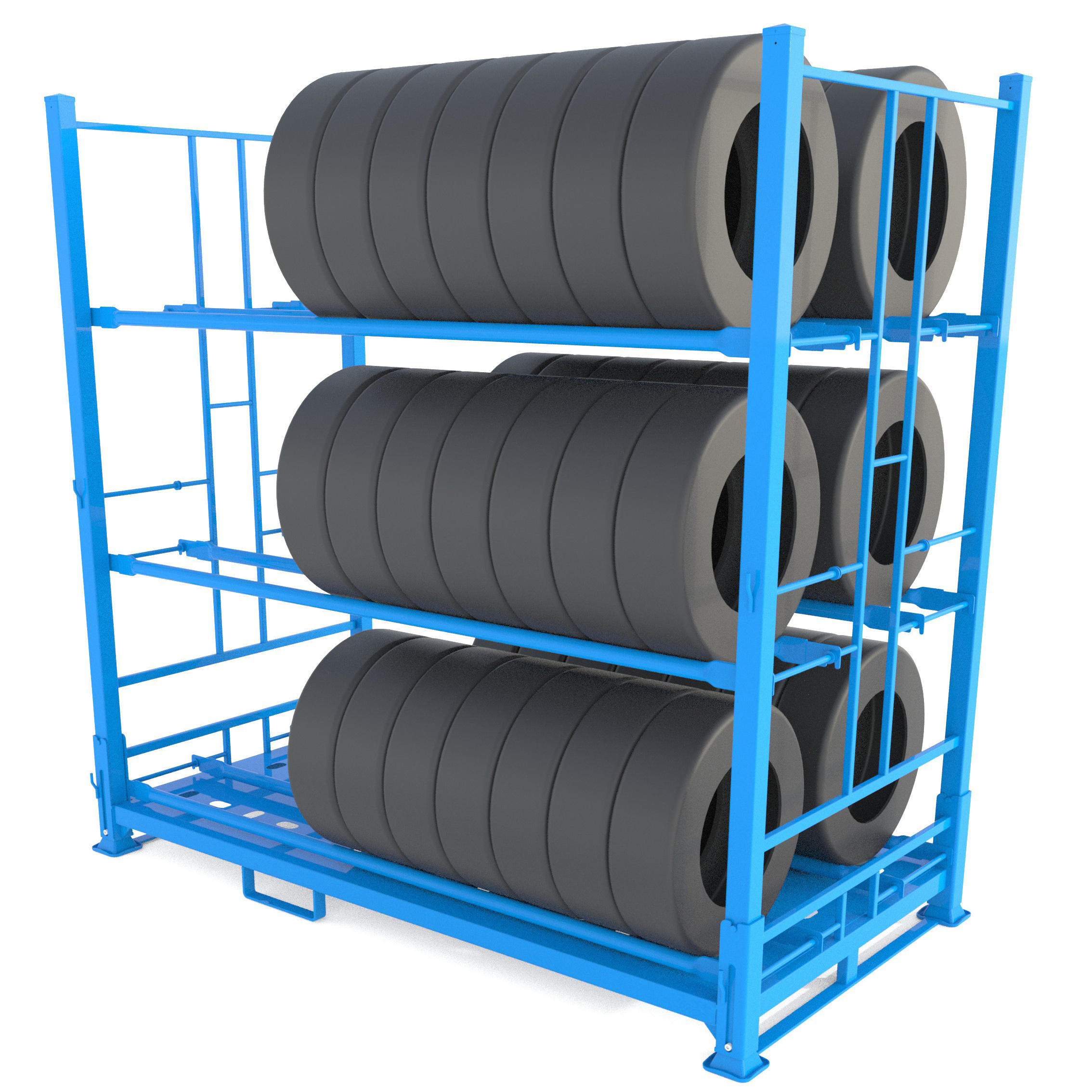 Midwell Hot sale Corrosion Protection Stackable Pallet Foldable Portable Truck Tire Stacking Racks