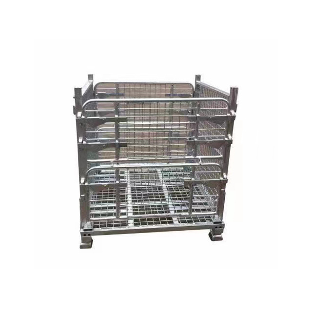 Heavy duty solid steel demountable wire mesh metal stillage cage pallet stillage