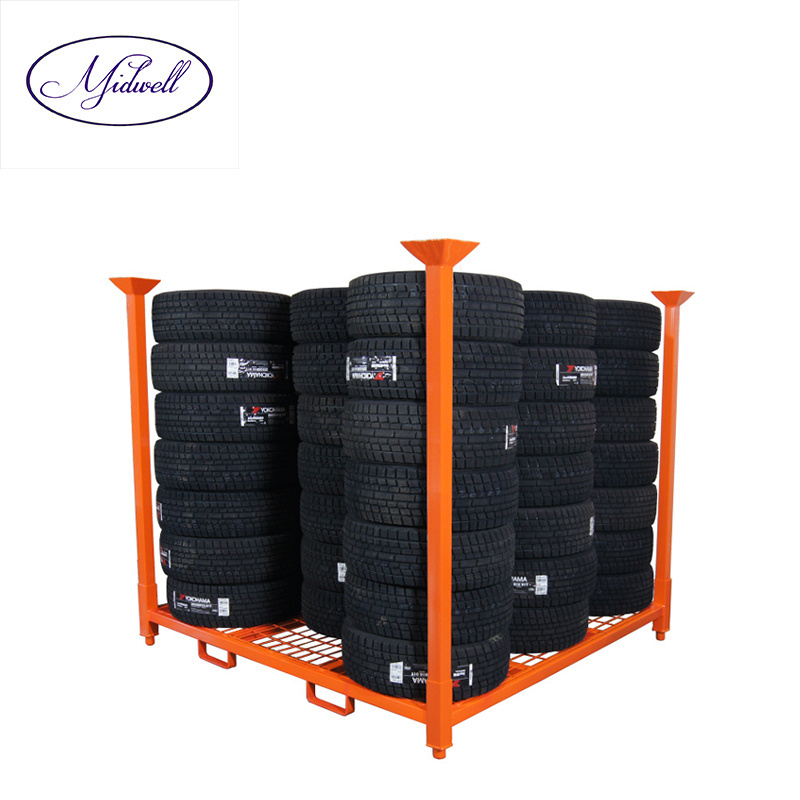 Pallet stacking frames metal pallet steel Tire Steel Stacking Racks factory price for sale