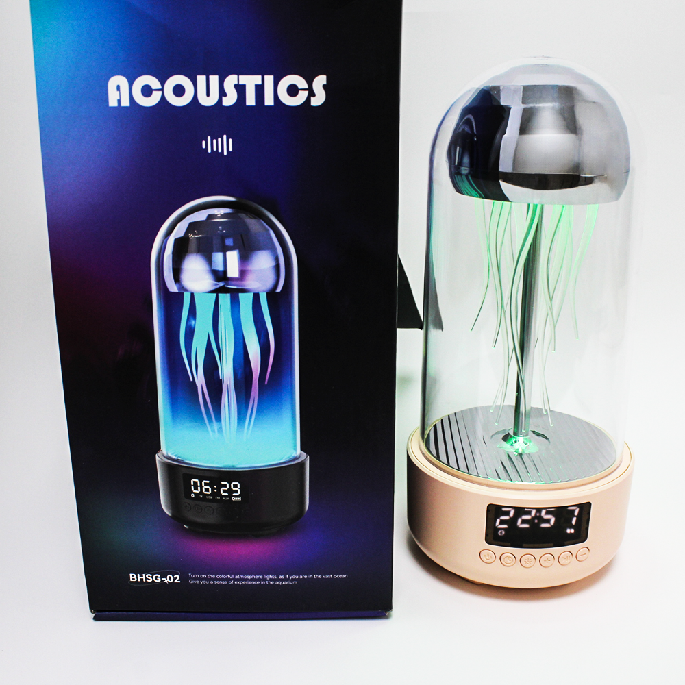 2024 New Creative High Quality Indoor Party Outdoor Jellyfish Mini Time Portable LED Lights Bluetooth Speaker