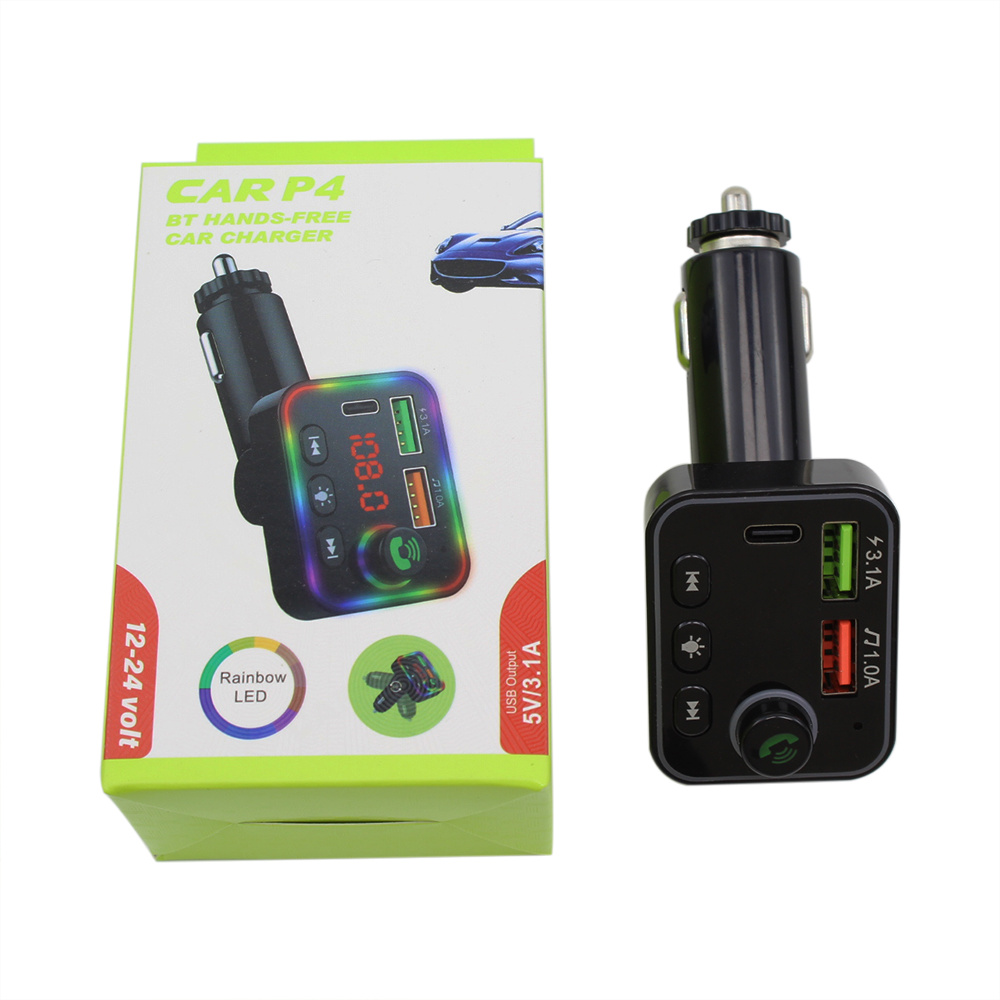 Rainbow LED Car Radio Bluetooth Car MP3 Player With FM Transmitter BT Hands Free Car Charger