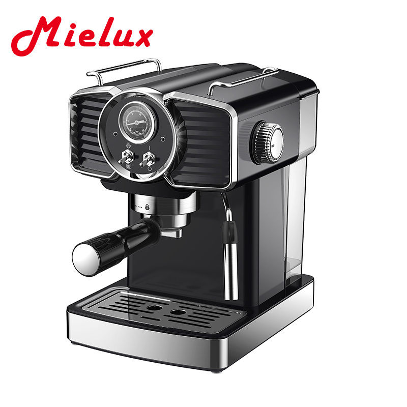 Mielux Espresso Machine 1.8L  Small Kitchen Appliances Espresso Coffee Maker With Electric Milk Frother Stainless Steel Red