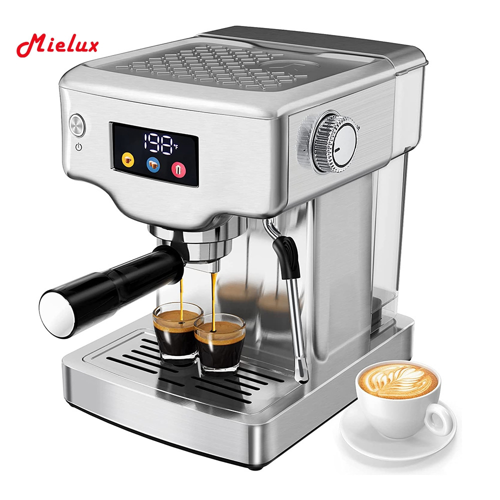 MIELUX 1.8L Milk Foaming Steam Wand 20 Bar Pump Pressure For Latte Cappuccino Machine Kitchen Professional Coffee Machine