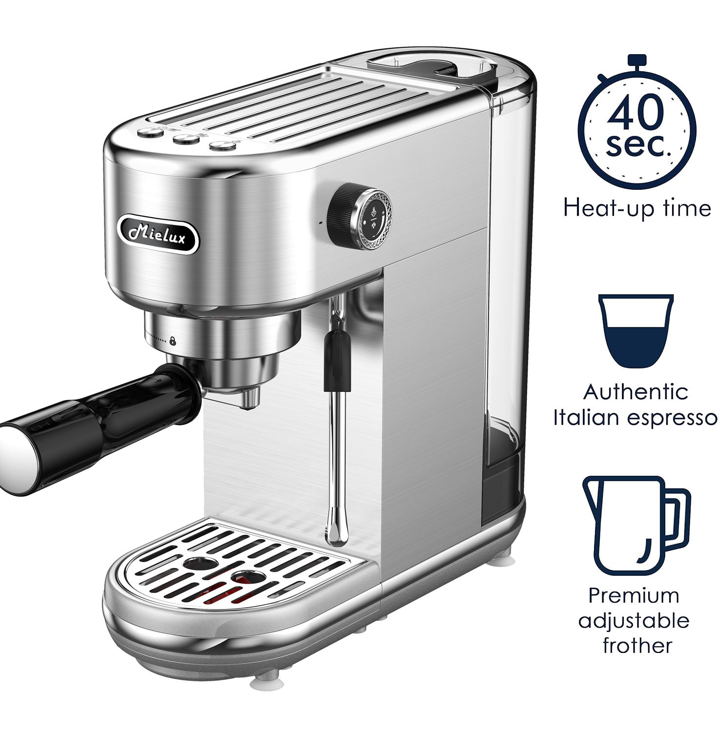 Mielux Barista Cafe 20 Bar Small Dedica Sperso Coofee Machine Express Expresso Maker Coffee Espresso Machine