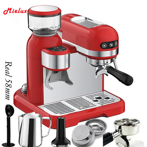 Espresso Coffee Maker Machine Multi 3 in1 Express Cappuccino Commercial Restaurant Office Cafe Coffee Machine With Grinder