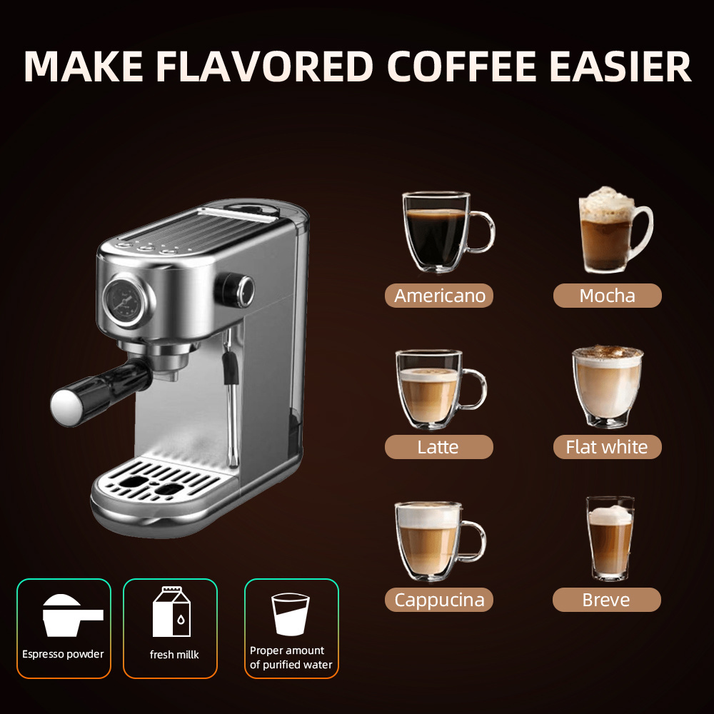 Best Selling Italian 20 Bar Espresso & Cappuccino Machine Portable Electric Coffee Maker