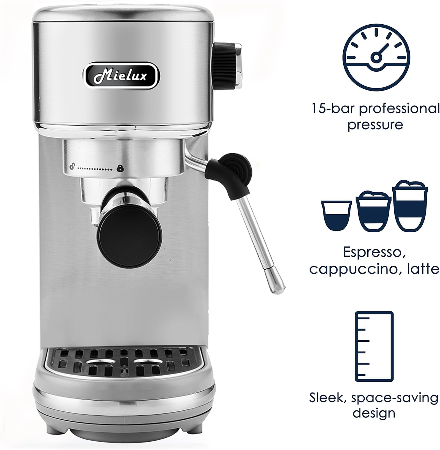 Mielux Barista Cafe 20 Bar Small Dedica Sperso Coofee Machine Express Expresso Maker Coffee Espresso Machine