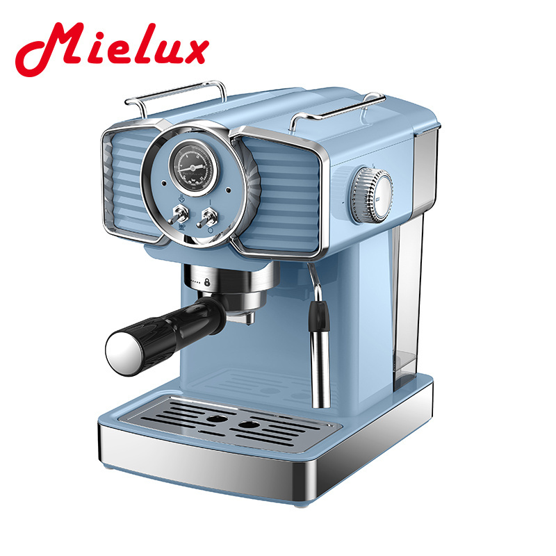 Mielux Espresso Machine 1.8L  Small Kitchen Appliances Espresso Coffee Maker With Electric Milk Frother Stainless Steel Red