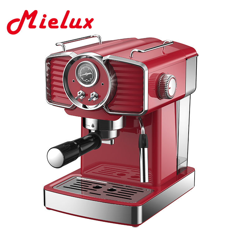 Mielux Espresso Machine 1.8L  Semi Automatic Espresso Coffee Maker With Electric Milk Frother Stainless Steel White