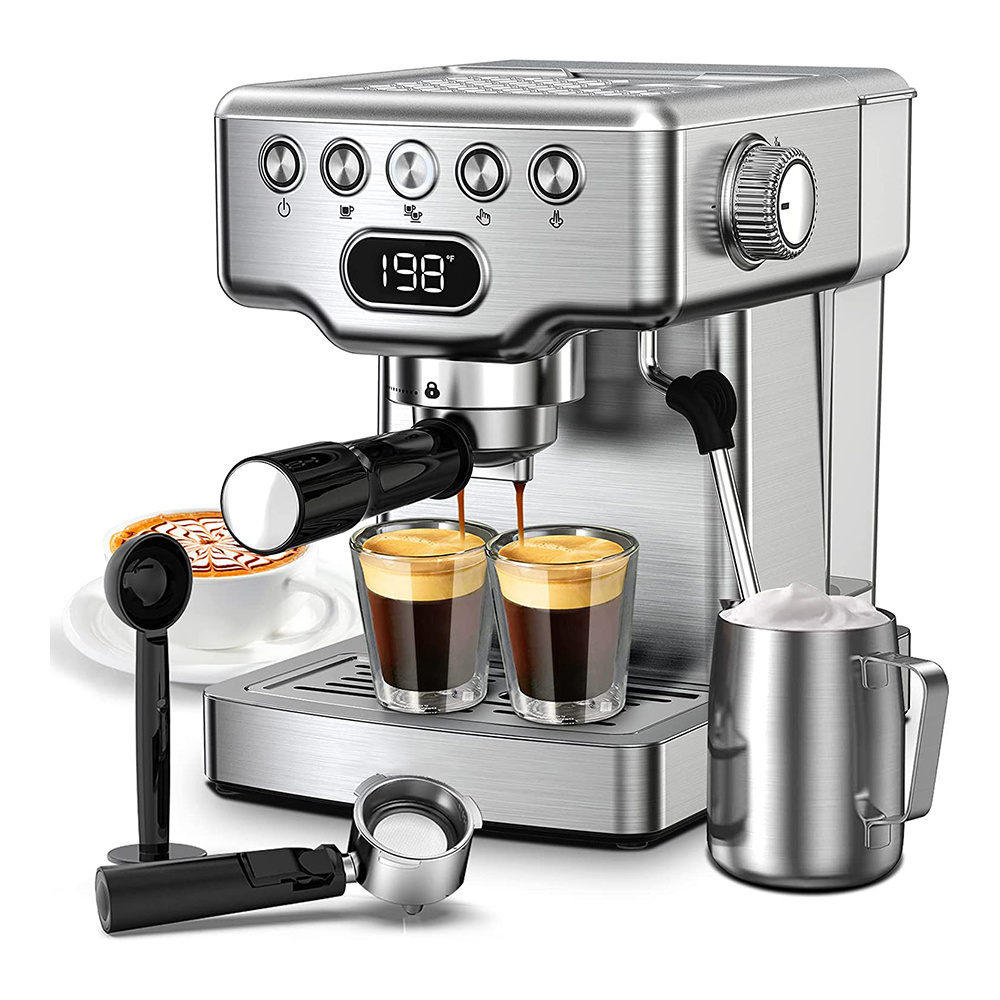 Donlim Espresso 20Bar Coffee Makers Electric Stainless Steel Espresso Machine for Household RV Outdoor Hotel Use