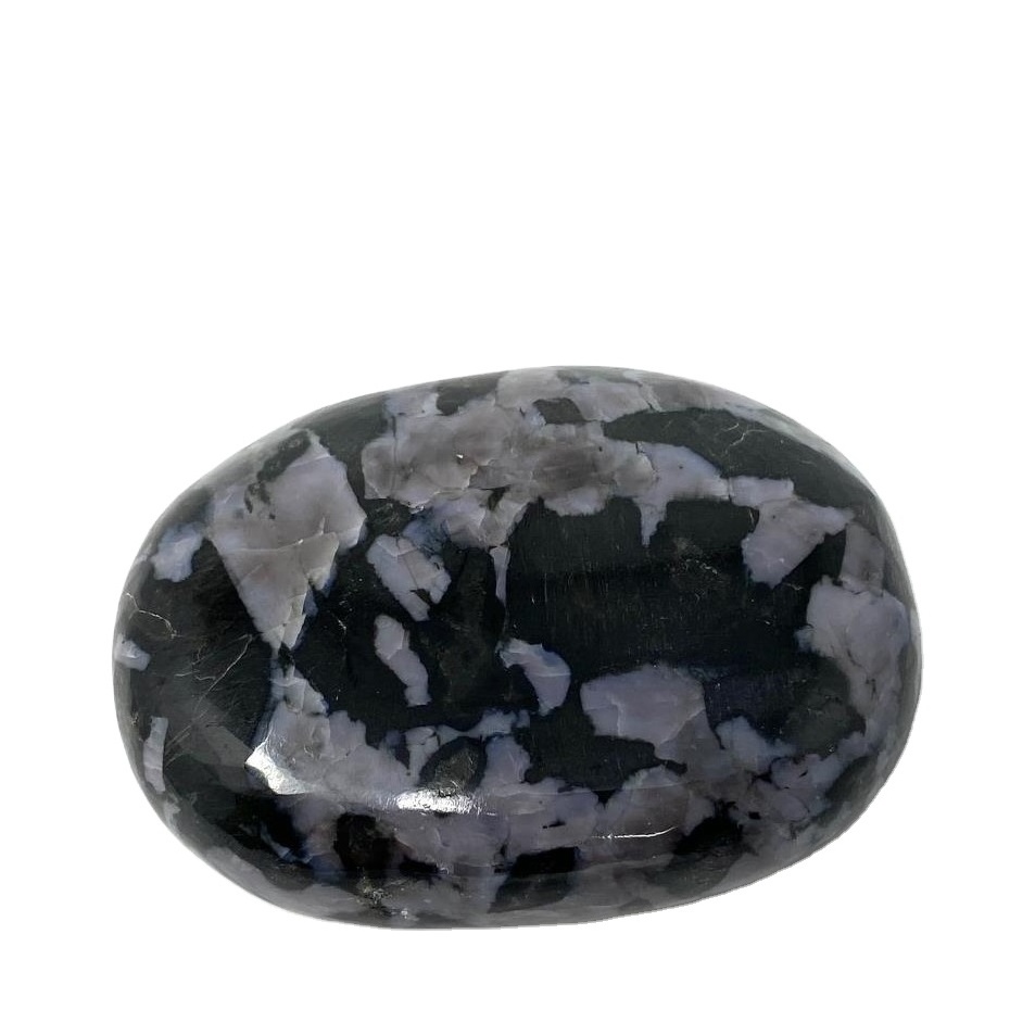 High Quality Natural Indigo Gabbro Palm Stone Wholesale Merlinite Healing palm stone For Healing Grounding Meditation