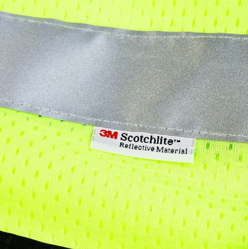 Hi Vis Silver Strip for Work Cycling Runner Volunteer Crossing Guard Neon Safe Vest