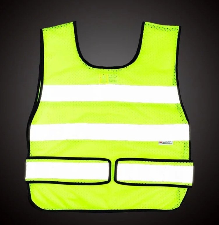 Hi Vis Silver Strip for Work Cycling Runner Volunteer Crossing Guard Neon Safe Vest