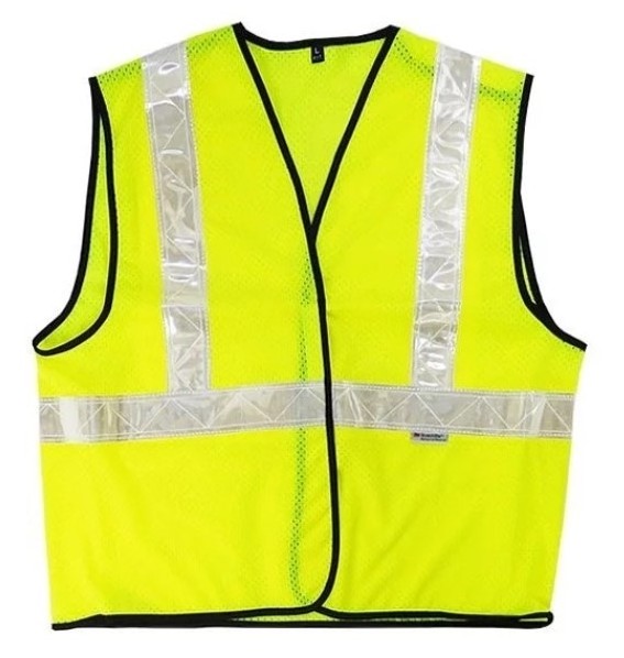 High Visibility Fluorescent Yellow Net Reflective Vests