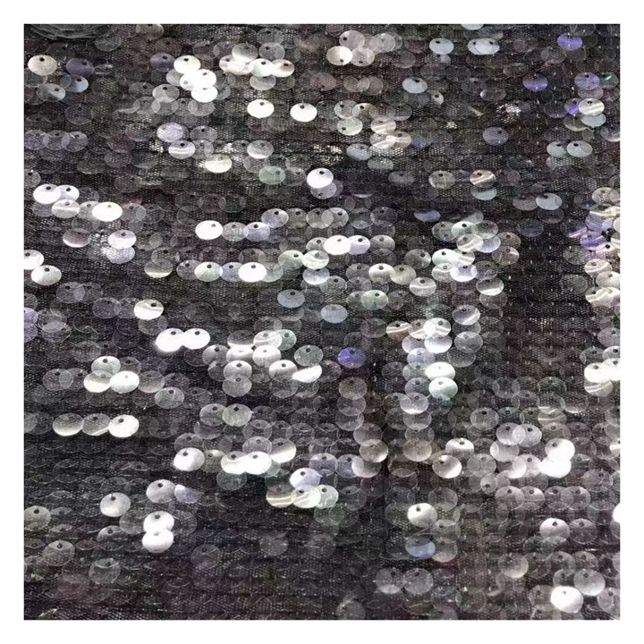 New Arrival Stretch Mesh Transparent Sequin Embroider Fabric For Dress Clothing