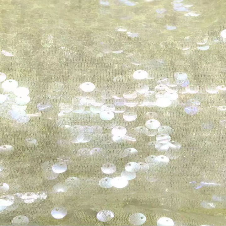 New Arrival Stretch Mesh Transparent Sequin Embroider Fabric For Dress Clothing