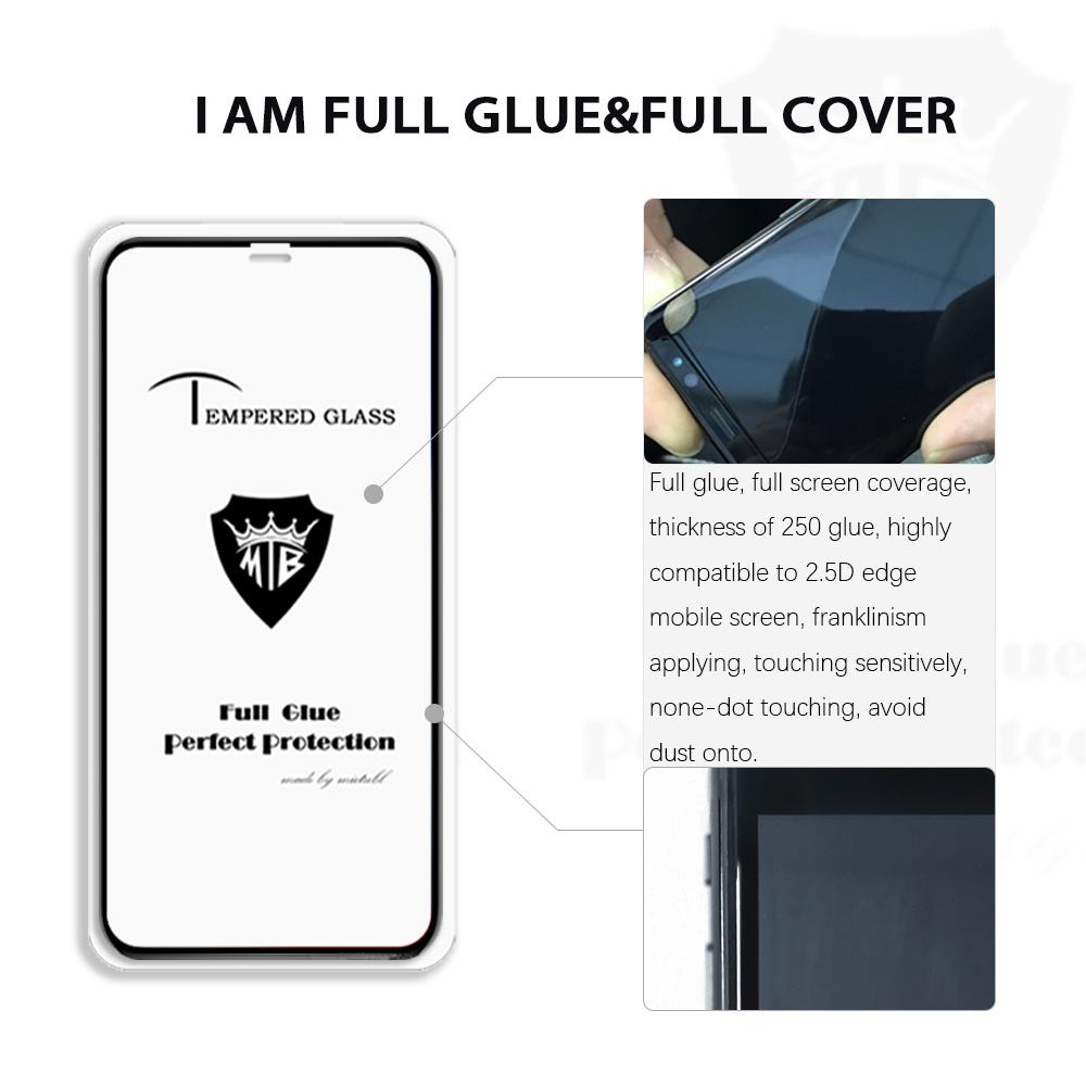 MTB 9h full glue reinforced tempered glass screen protector for iphone 7/8 plus full glue and oil coating