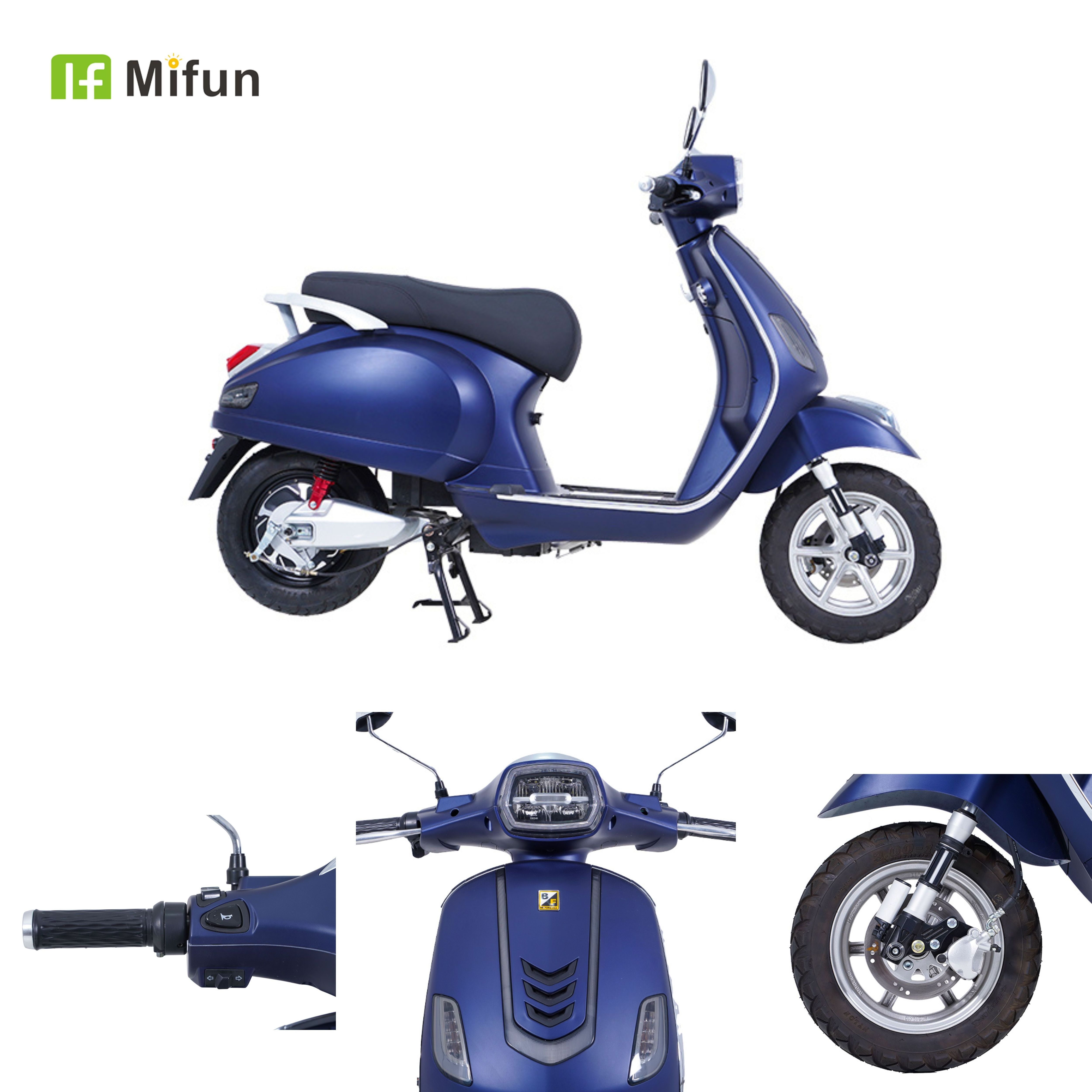 Mifun New Type Good Quality Long Range 60V 1200W 2 Wheel Seater Sport Adult E Moped Mobility Scooters Electric