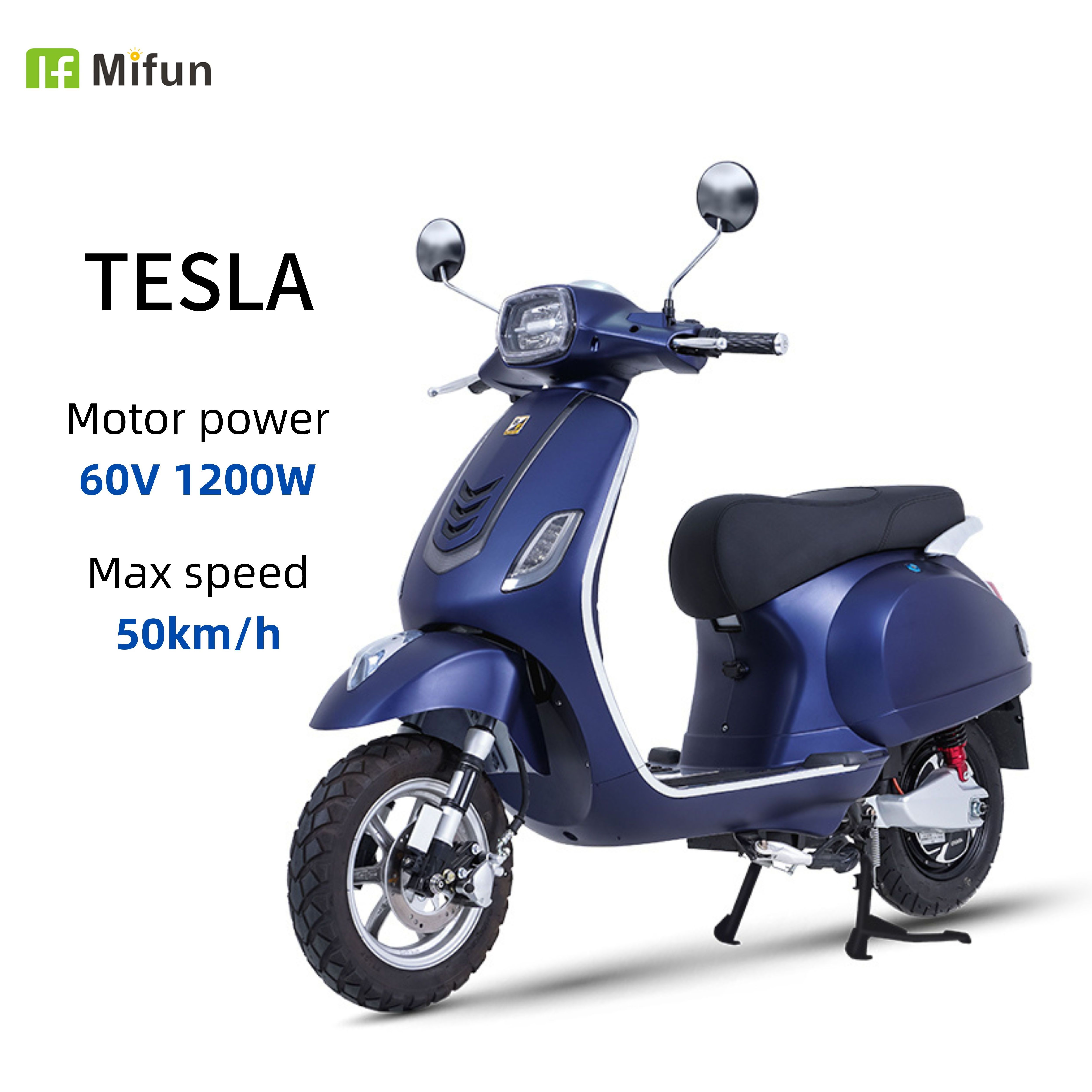 Mifun New Type Good Quality Long Range 60V 1200W 2 Wheel Seater Sport Adult E Moped Mobility Scooters Electric