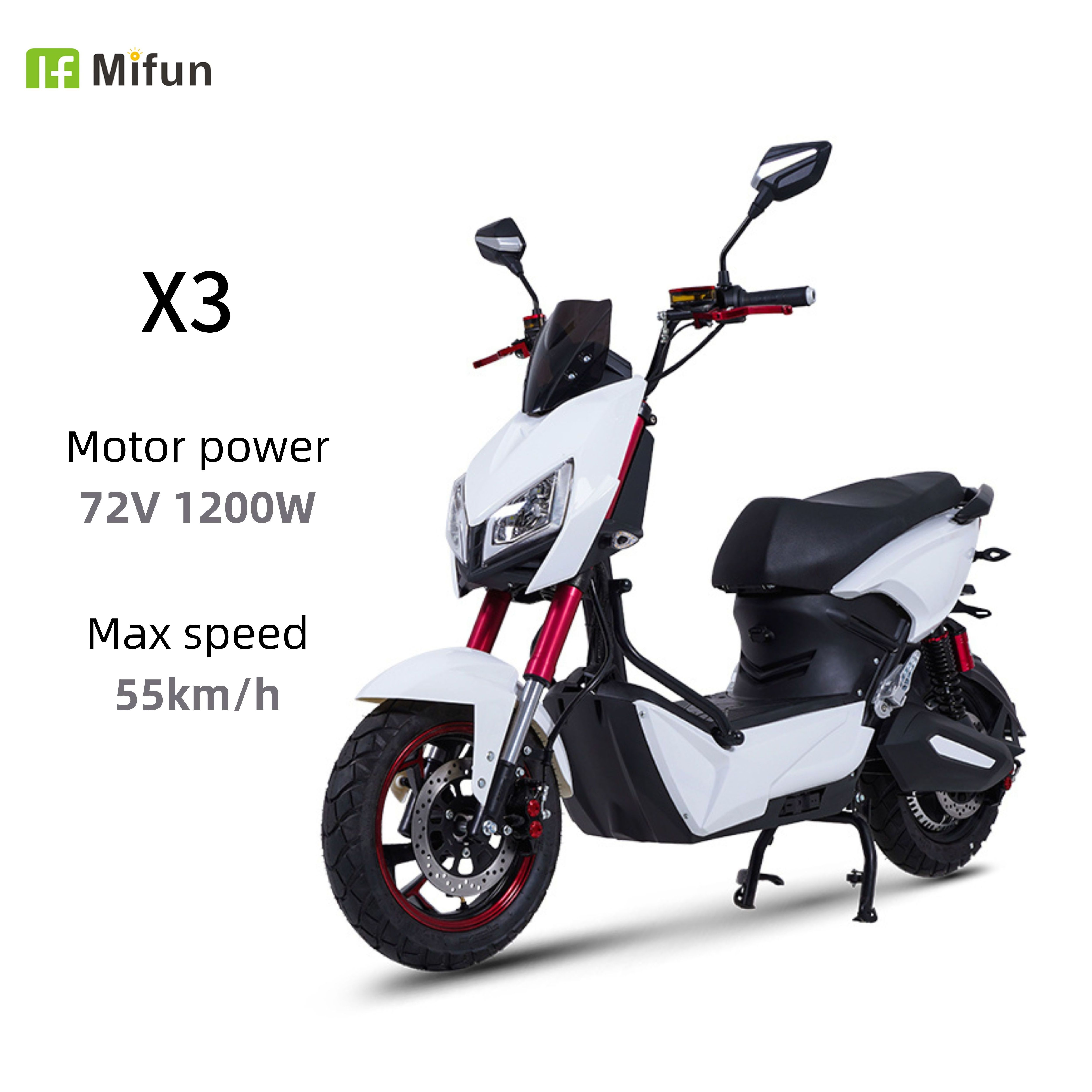 High Quality Manufacture Fast 72V 1200W Moped Chopper Adult Electric Scooter Motorcycle