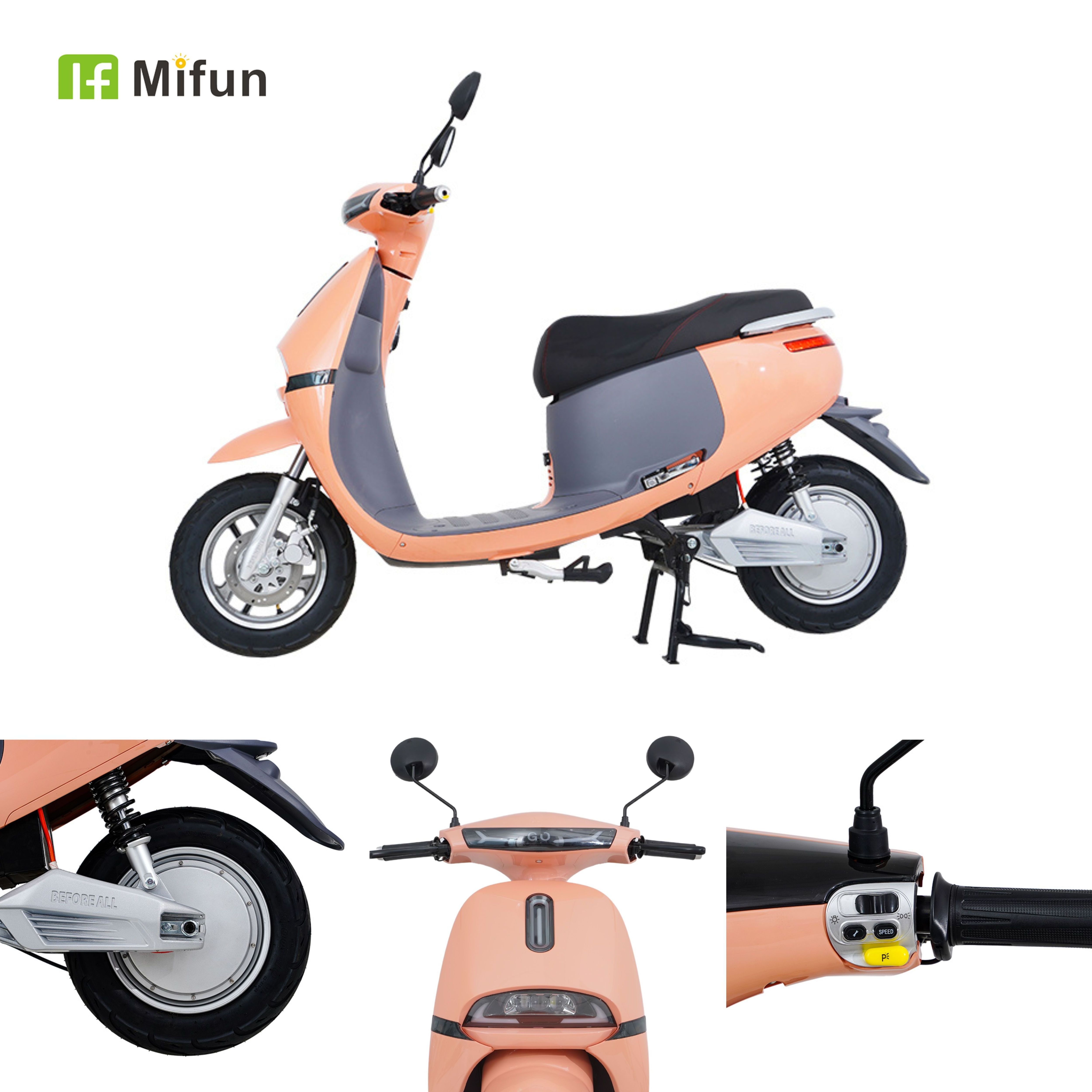 Mifun 1000W high speed electric scooter for sale Ckd electric motorcycle with pedal disc brake electric motorbike