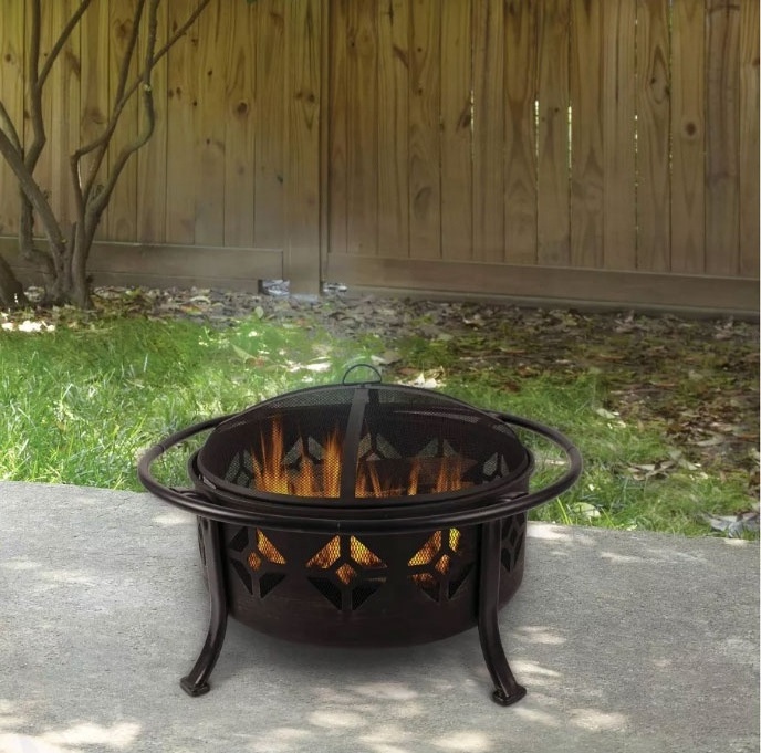 Eco-friendly Heavy-Duty Outdoor Wood Burning Backyard Firepit Heavy Duty Steel Deep Bowl Fire Pit