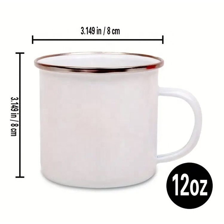 Enamel Mugs Plain White Enamel Camping Mug Set DIY Camping Coffee Cups Travel Drinking Mugs For Tea Coffee And Hot Chocolate