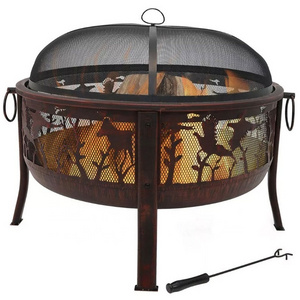 Copper Outdoor Patio Backyard Heavy Duty Steel Metal Iron Wood Burning Fire Pit for Firewood Patio Backyard for Patio Backyard