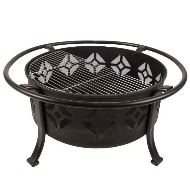 Eco-friendly Heavy-Duty Outdoor Wood Burning Backyard Firepit Heavy Duty Steel Deep Bowl Fire Pit