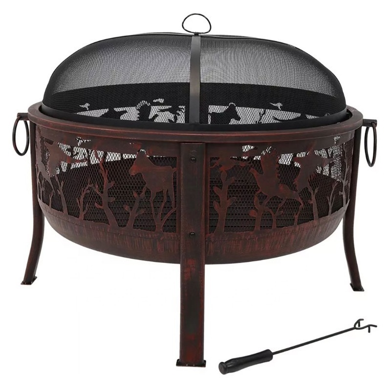 Copper Outdoor Patio Backyard Heavy Duty Steel Metal Iron Wood Burning Fire Pit for Firewood Patio Backyard for Patio Backyard