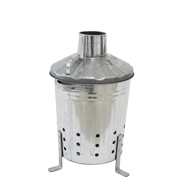 12L Manufacturers galvanized small waste bin garden mini household waste incinerators Metal Garden Incinerator for sale