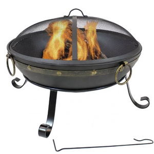 Metal Steel Victorian Fire Pit Bowl Outdoor Camping or Backyard Fire Pit Wood Burning Firepit