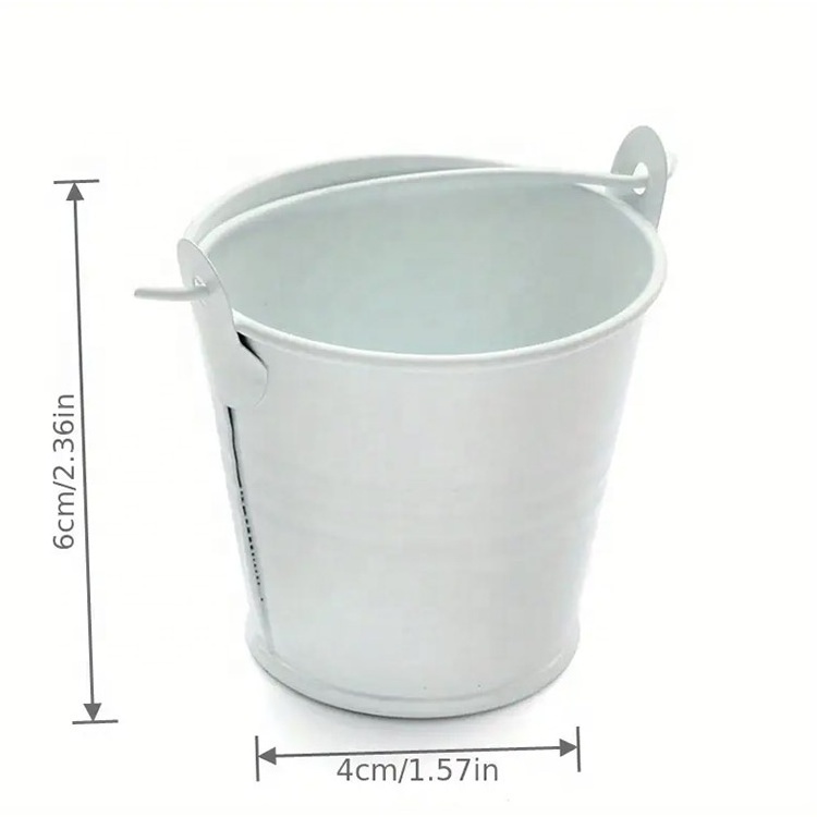 Mini Candy Colored Small Iron Bucket Eco-friendly Tin Small Bucket for Kids Organization Metal Tin Bucket Pail for Home Storage