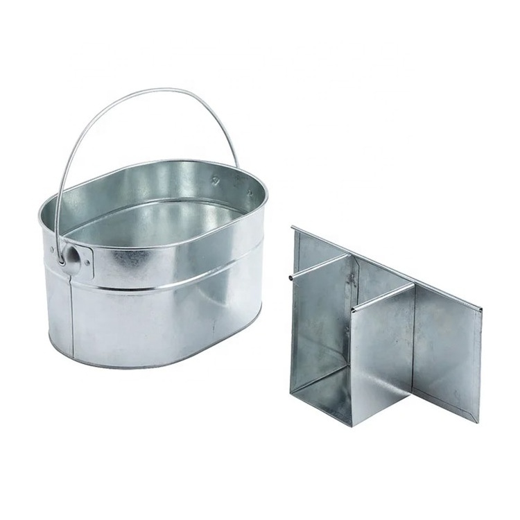 Eco-friendly Organizing Galvanized Steel Oval Flatware Caddy Utensil Caddy Holder Party Metal Outdoor Silverware Caddy