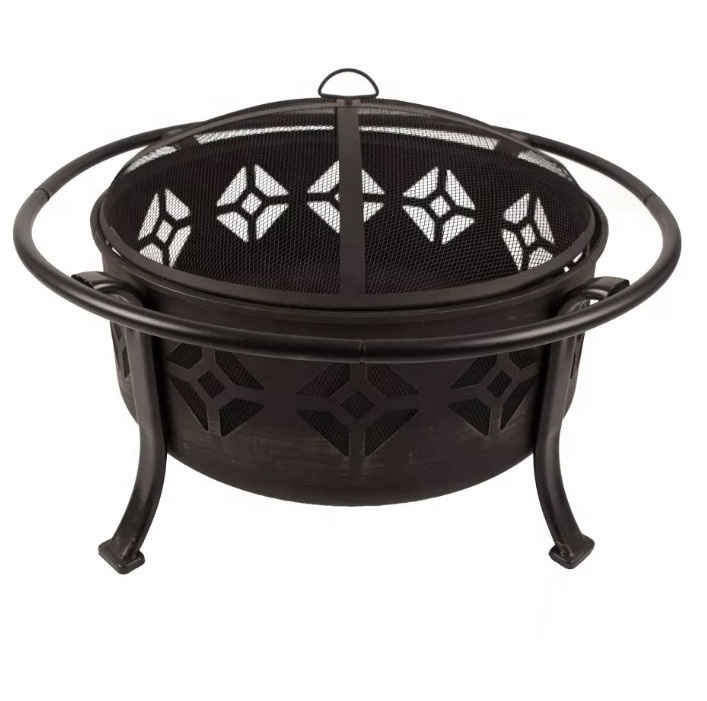 Eco-friendly Heavy-Duty Outdoor Wood Burning Backyard Firepit Heavy Duty Steel Deep Bowl Fire Pit