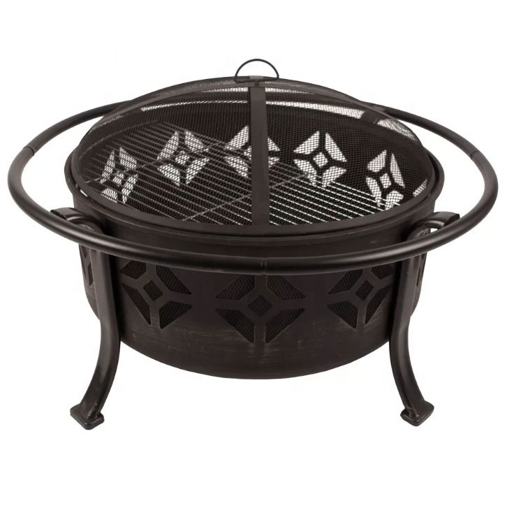 Eco-friendly Heavy-Duty Outdoor Wood Burning Backyard Firepit Heavy Duty Steel Deep Bowl Fire Pit