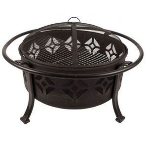 Eco-friendly Heavy-Duty Outdoor Wood Burning Backyard Firepit Heavy Duty Steel Deep Bowl Fire Pit