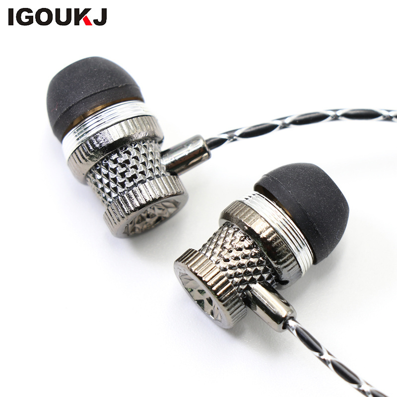 Universal wholesale 3.5MM Electroplate Earphone with mic headset for PC for iphone for  samsung handfree headphone