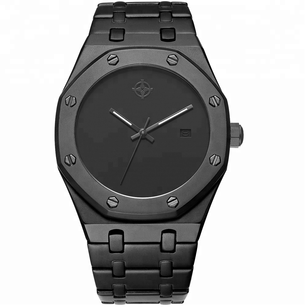 Top Brand Luxury Japanese Quartz Movement Stainless Steel Wrist Watches for Men small order custom logo fast delivery