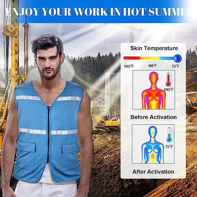 Evaporative cooling vest Air Conditioner Jacket Ice Cooling vest Body Cooling Vest for Men Women and Adults