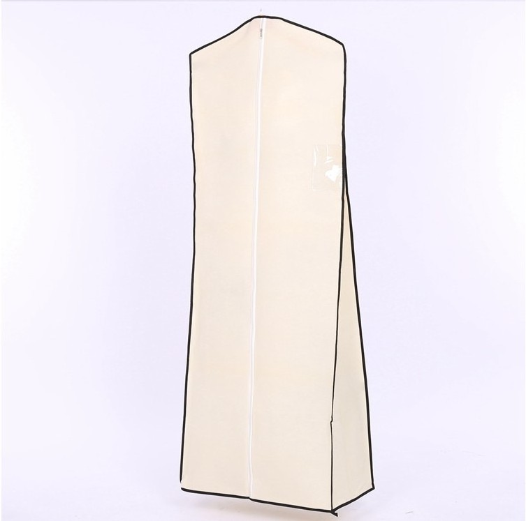 Large Size Eco Elegant Breathable Long Gusseted Non Woven Boutique Bridal Wedding Gown Dress Cover Garment Bag