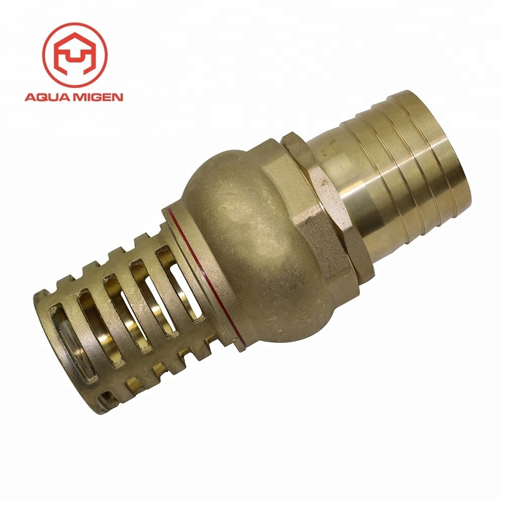 76.2mm BSP Male Thread Strainer Water Pump Hose Suction Brass Foot Valve with 3