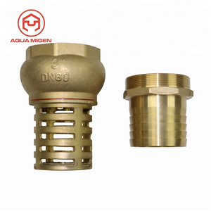 76.2mm BSP Male Thread Strainer Water Pump Hose Suction Brass Foot Valve with 3"