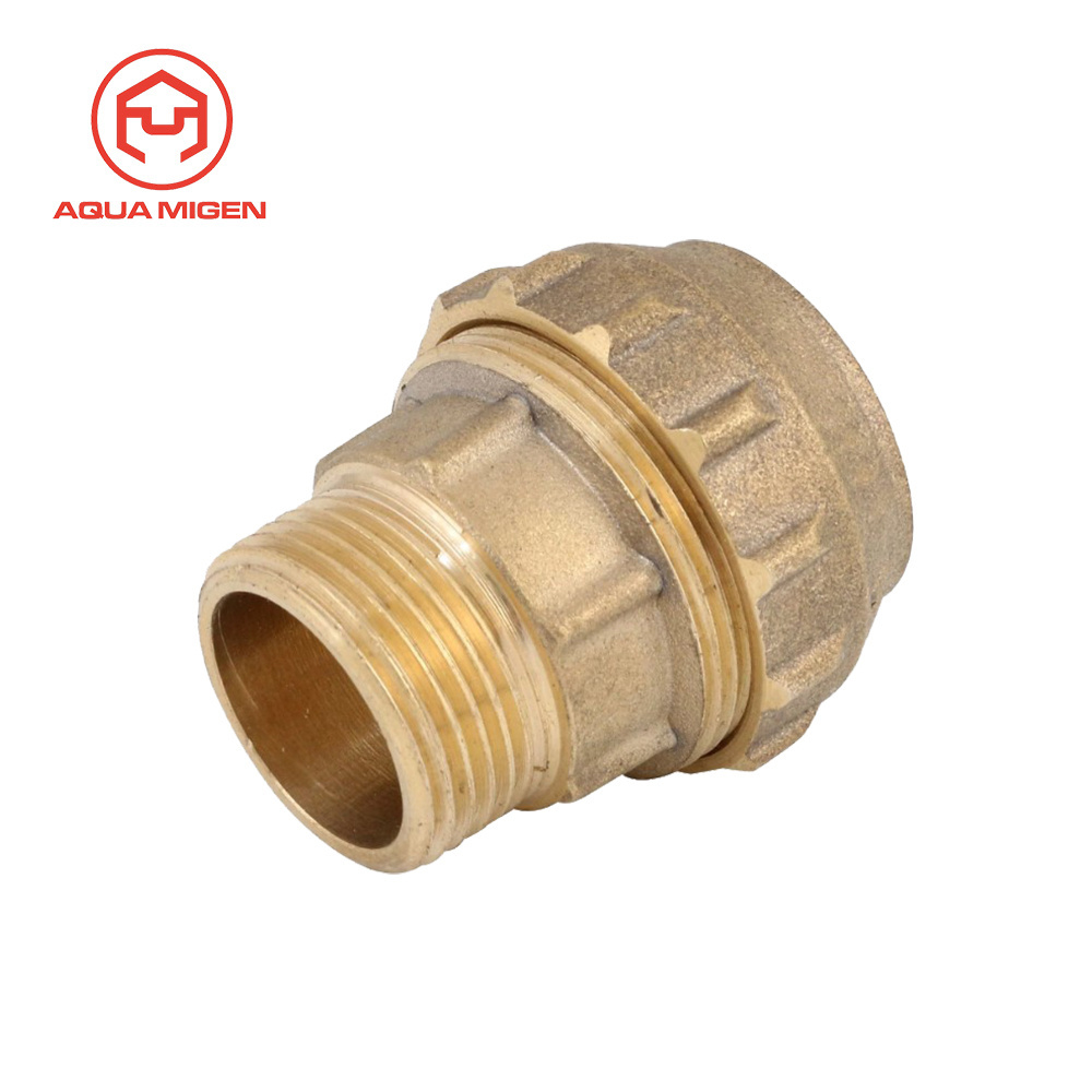 Screw Joint 50x1 1/2 Compression Equal Elbow Pipe Fitting for PE Pipes with cw617n Brass Ring