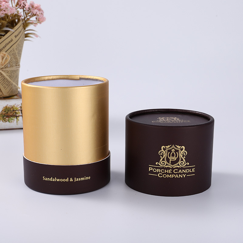 paper cylinder packaging box 100% Recycled Material Custom Candle Paper Tube Packaging