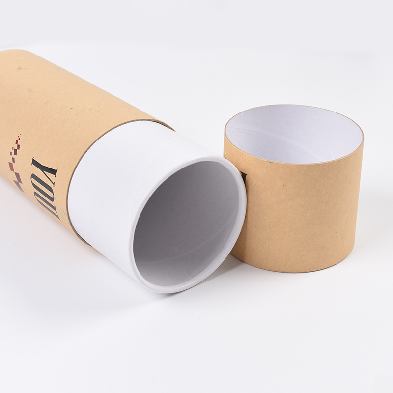 Custom Cylinder Eco-Friendly White Tshirt Socks Kraft Paper Tubes Packaging For Tshirt