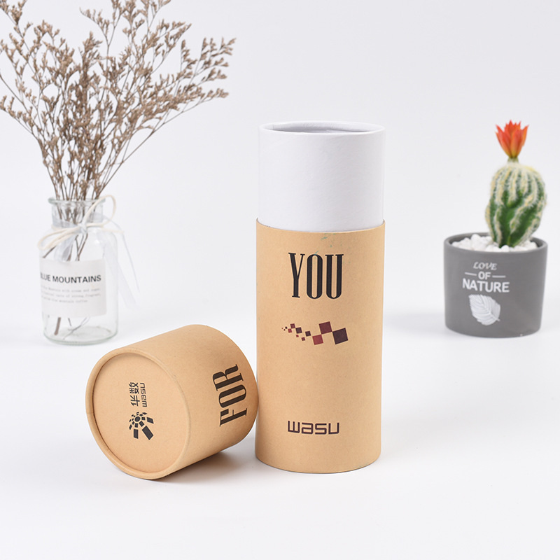 Custom Cylinder Eco-Friendly White Tshirt Socks Kraft Paper Tubes Packaging For Tshirt