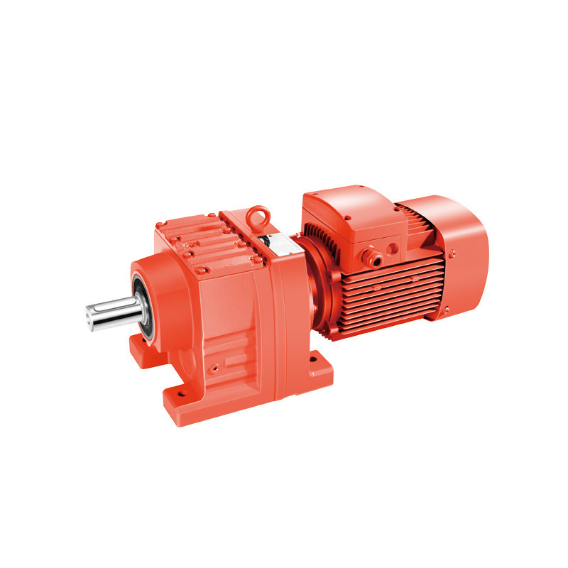 R Series Foot Mounted Inline Helical Speed Gearbox Reducer With 3kw Three-phase Electric Motor